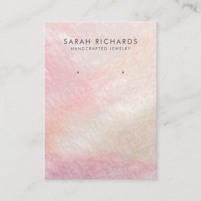 Coral Pink Mother of Pearl Jewellery Earring Displ Business Card (Front)