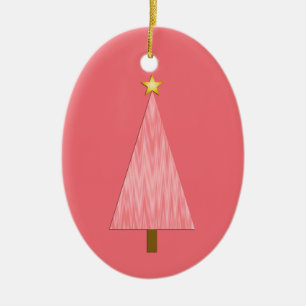 Coral Pink Ombre modern Christmas tree Ceramic Tree Decoration