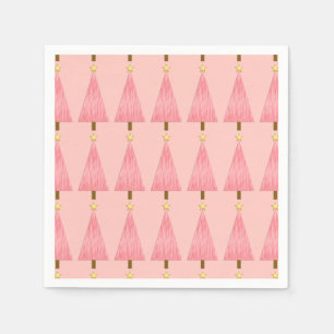 Coral Pink Ombre modern Christmas tree Napkin