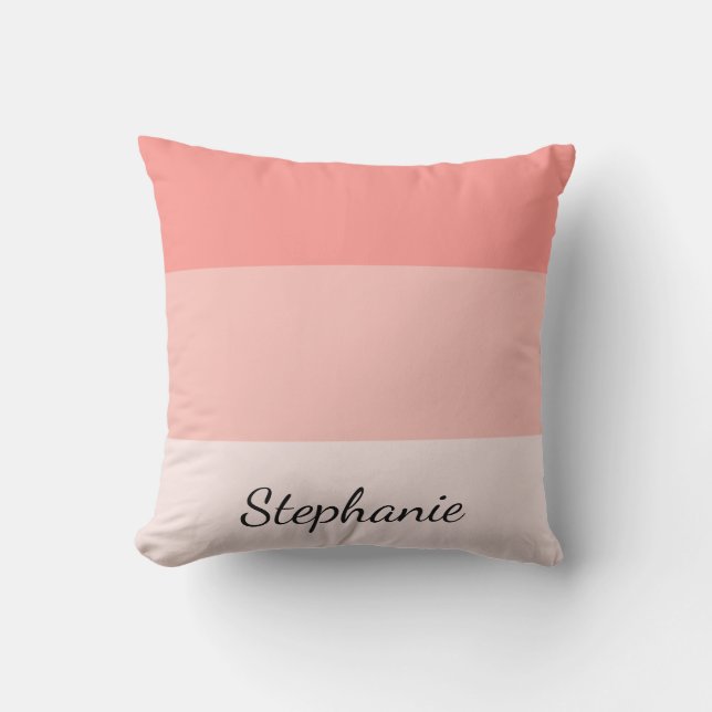 Coral Pink Ombre Personalised Cushion (Front)