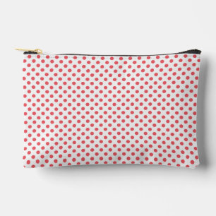 Coral Pink Polka Dots by Shirley Taylor Accessory Pouch