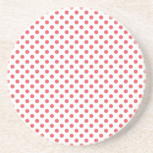 Coral Pink Polka Dots by Shirley Taylor Coaster