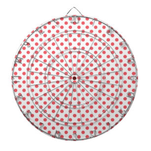 Coral Pink Polka Dots by Shirley Taylor Dartboard
