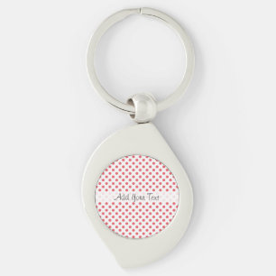 Coral Pink Polka Dots by Shirley Taylor Key Ring