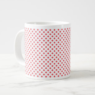 Coral Pink Polka Dots by Shirley Taylor Large Coffee Mug
