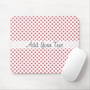 Coral Pink Polka Dots by Shirley Taylor Mouse Mat