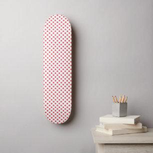 Coral Pink Polka Dots by Shirley Taylor Skateboard