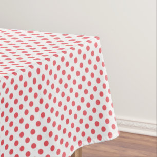 Coral Pink Polka Dots by Shirley Taylor Tablecloth