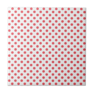 Coral Pink Polka Dots by Shirley Taylor Tile