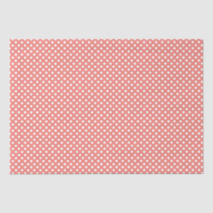 Coral Pink Polka Dotted Pattern Tissue Paper