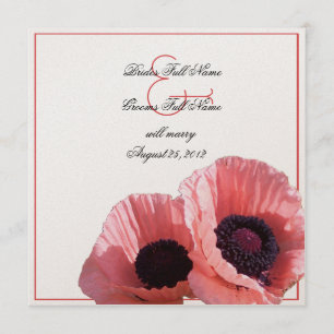 Coral Pink Poppies Invitation
