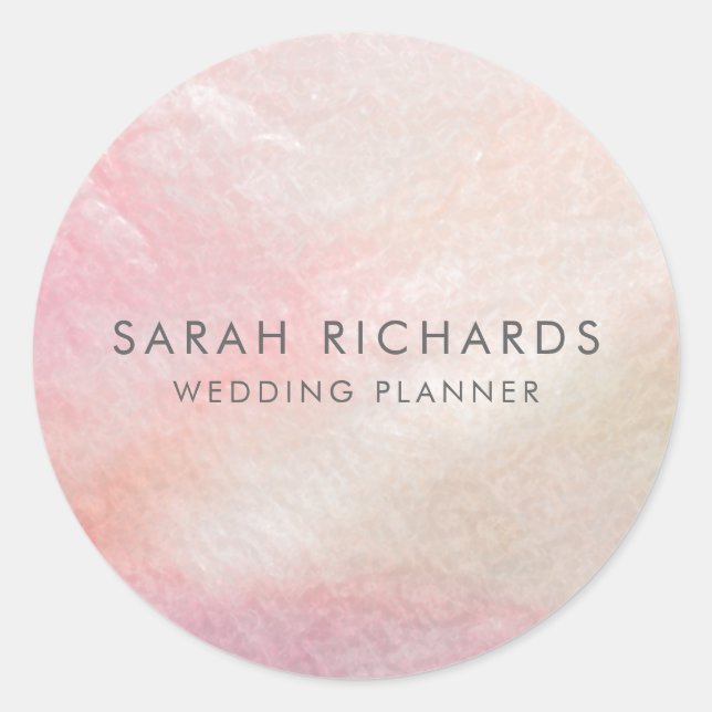 Coral Pink Pretty Mother of Pearl Shell Classic Round Sticker (Front)