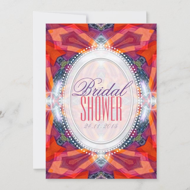 Coral Pink Purple Angelic Glow Bridal Shower Invitation (Front)
