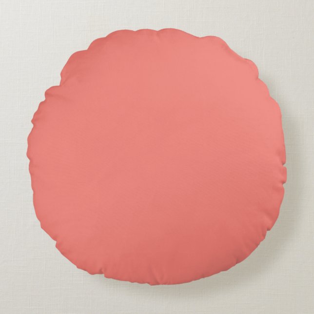 Coral Pink Round Cushion (Front)