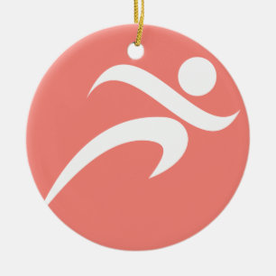 Coral Pink Running Ceramic Tree Decoration