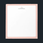 Coral Pink | Simple Heart Personalised Notepad<br><div class="desc">This custom notepad features a simple colour edge and a cute heart. Personalise the text with your name or any text. This personalised notepad will be a perfect gift for a teacher,  friends or yourself. More designs are available at my shop BaraBomStudio. Thank you!</div>