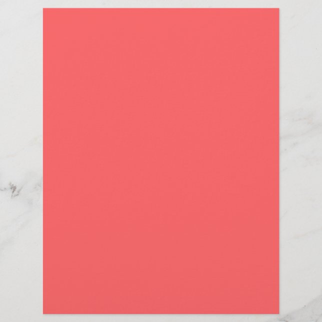 Coral Pink  (solid colour)  Custom Letterhead (Front)