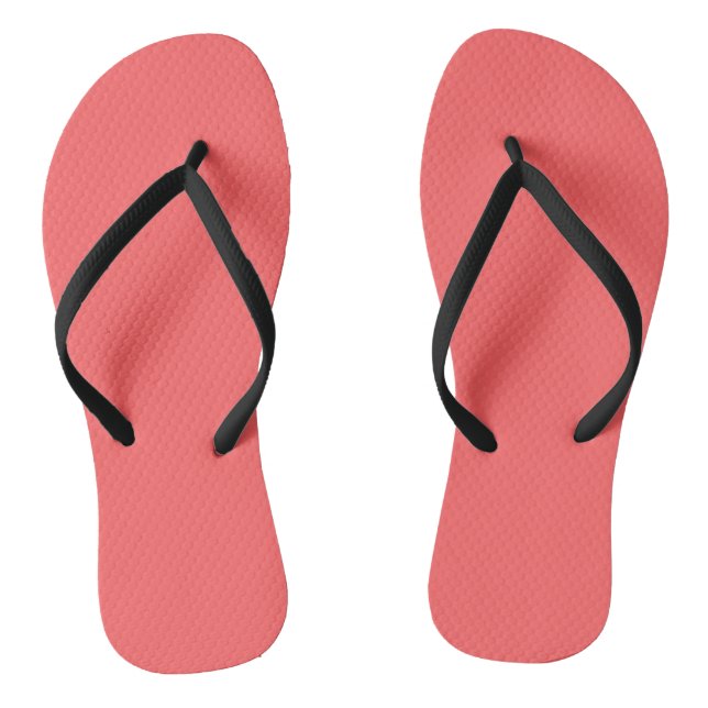 Coral Pink  (solid colour)  Flip Flops (Footbed)