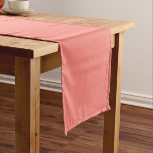 Coral Pink Solid Colour Short Table Runner