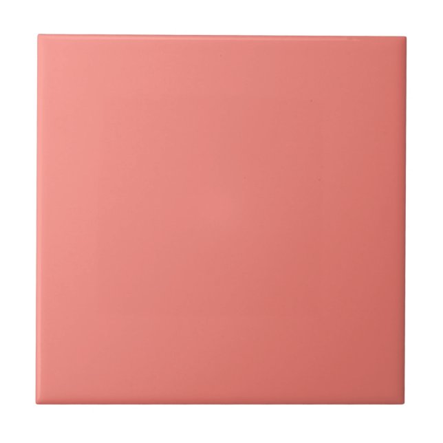 Coral Pink Solid Colour Tile (Front)