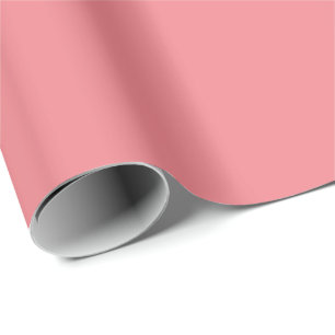 Coral Pink Solid Plain Colour Wrapping Paper