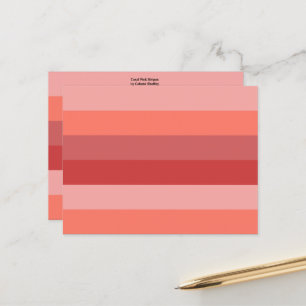 Coral Pink Stripes Postcard