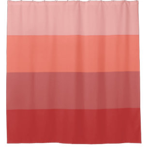 Coral Pink Stripes shower curtain