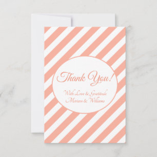 Coral Pink Thank You Card