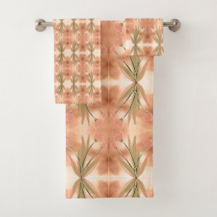 Coral Pink Tulip Towel Set