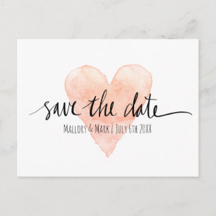 Coral pink typography save the date wedding cards