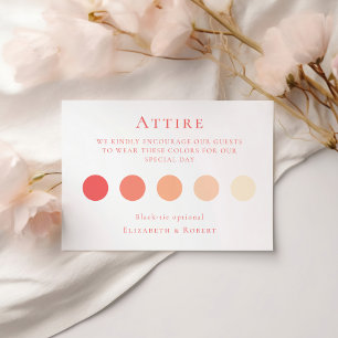 Coral Pink Wedding Attire Guest Dress Code Card