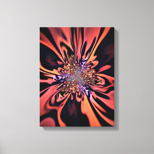Coral Plasma Burst Fractal Art Canvas Print