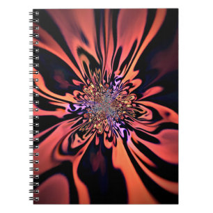 Coral Plasma Burst Fractal Art Notebook