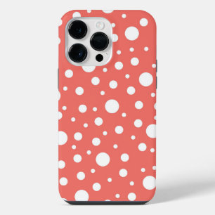 Coral Polka Dot iPhone 14 Pro Max Case