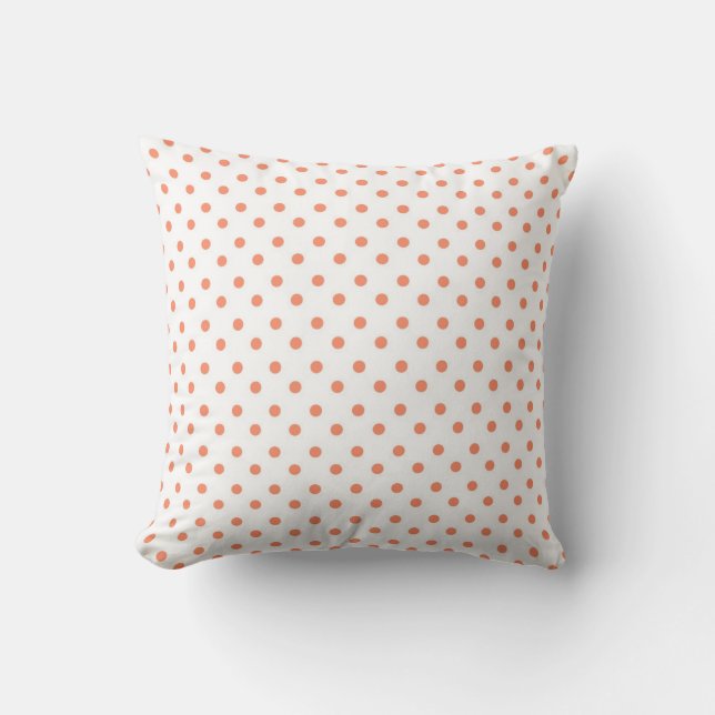 Coral Polka Dot Pattern Cushion (Front)