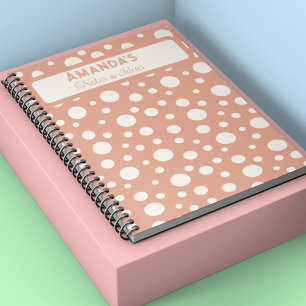 Coral Polka Dot Patterns - custon name Notebook