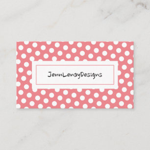 Coral Polka Dots Pattern Chic Business Cards