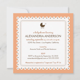 (Coral) Precious Custom Baby Shower Invitation