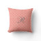 Coral Quatrefoil Pattern Monogram Pillow