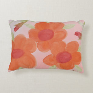 Coral Red and Orange Decorative Cushion