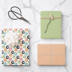 Coral Red Blush Pink Mint Blue Green Ornaments Wrapping Paper Sheet