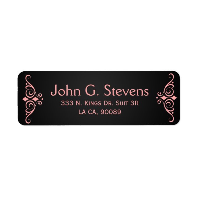 Coral Red Floral Ornament On Black (Front)