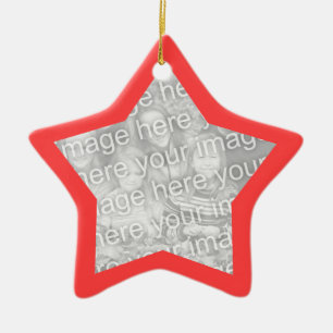 Coral Red Frame Star Ornament