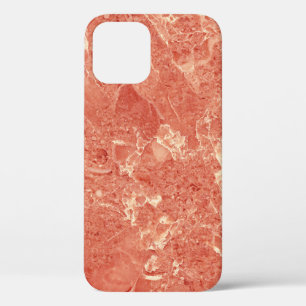 Coral Red Marble Texture  iPhone 12 Case