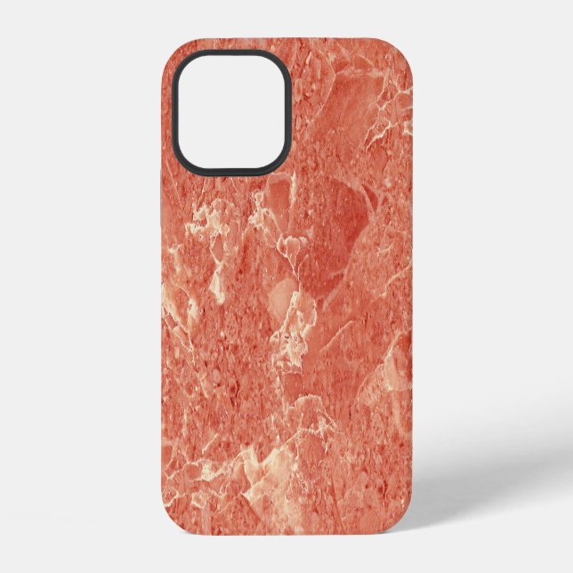 Coral Red Marble Texture  iPhone Case (Back)