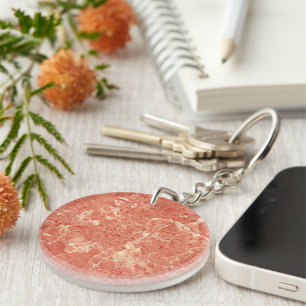 Coral Red Marble Texture  Key Ring