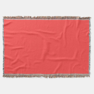 Coral Red Modern Colour Matching Throw Blanket