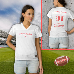 Coral Red Name, Number, Team (Limelight) Women's Football Jersey