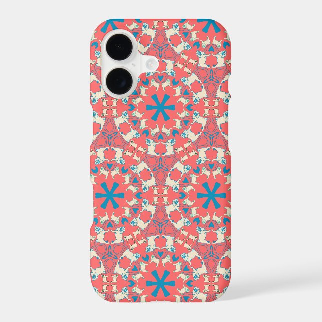 Coral Red Pugs Case (Back)