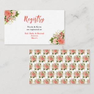 Coral Red Roses with Foliage Enclosure Card